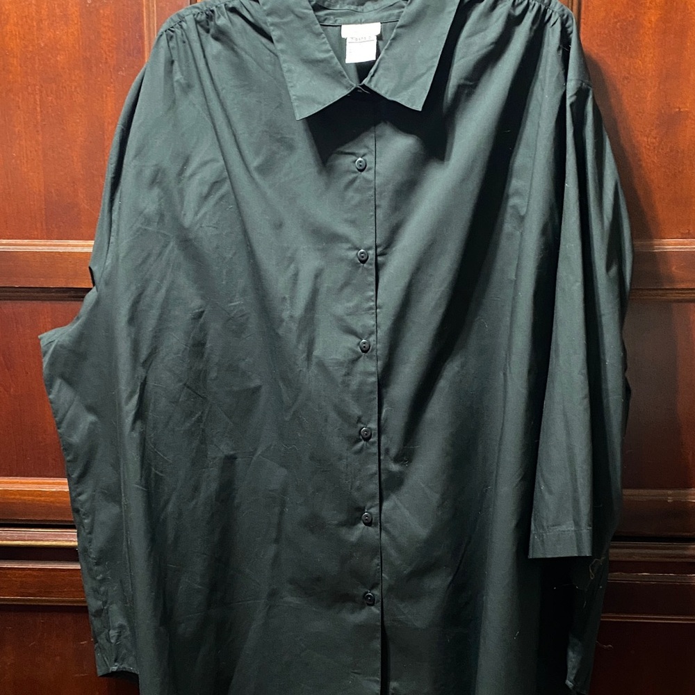 Roaman’s vintage Black Button-Up plus size 5X Shirt